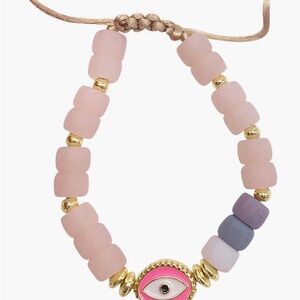 Pink Evil Eye Beaded Bracelet